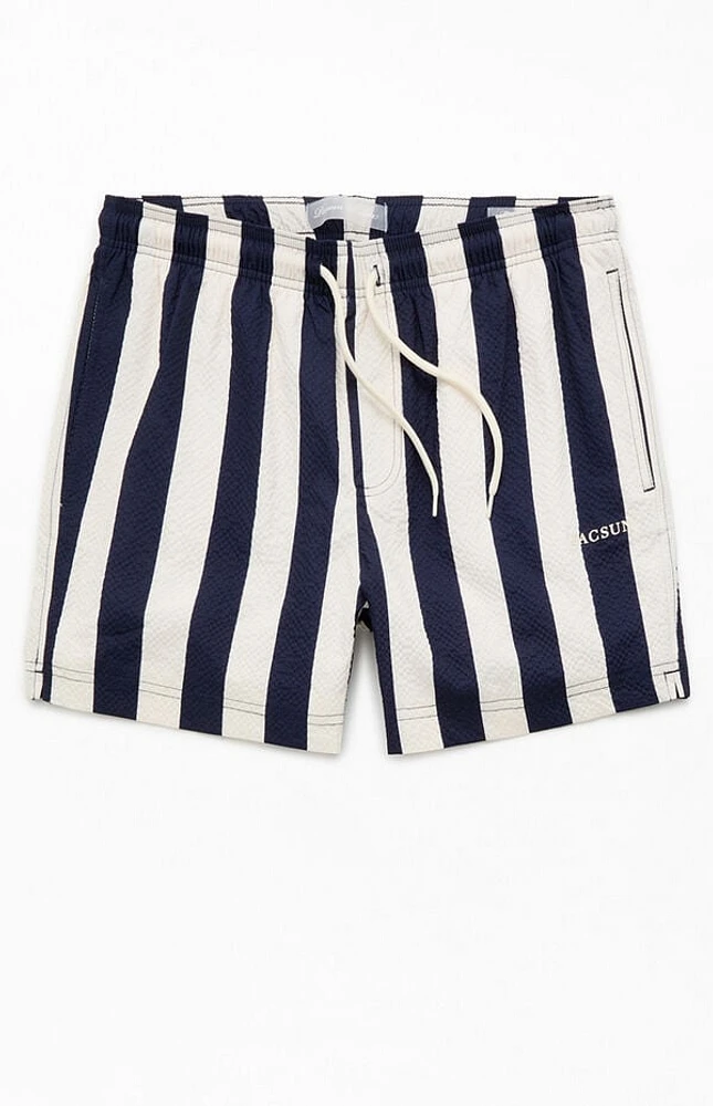 Pacsun Times Striped Seersucker 4.5'' Swim Trunks