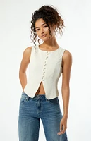 LA Hearts Button Up Linen Vest