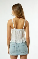 Your Favorite Mae Trim Tie Front Tank Top