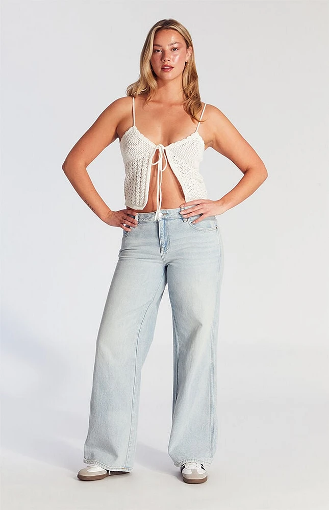 PacSun Casey Low Rise Baggy Jeans Light Indigo Wash