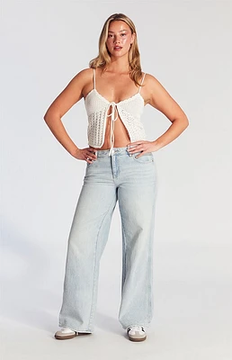 PacSun Casey Low Rise Baggy Jeans Light Indigo Wash