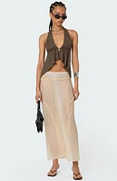 Edikted Freda Open Back Chiffon Top