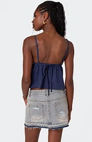 Edikted Linen Look Open Back Top