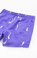 Pacsun Koi Striped 4.5" Swim Trunks
