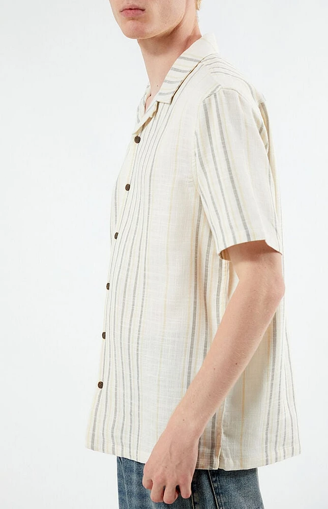 PacSun Neutral Striped Camp Shirt