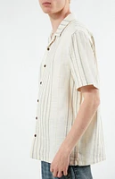 PacSun Neutral Striped Camp Shirt