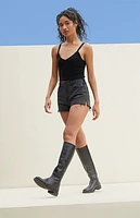 Pacsun Black Rhinestone High Waisted Denim Festival Shorts