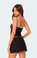 Edikted Eleanor Bra Detail Sheer Lace Tank Top