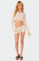 Edikted Low Rise Tassel Tie Knit Shorts