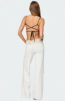Edikted Kirsty Crochet Waist Knit Pants