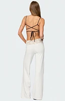 Edikted Kirsty Crochet Waist Knit Pants