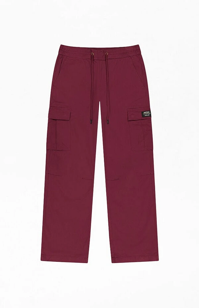 WeSC America Inc Burgundy Open Bottom Cargo Pants