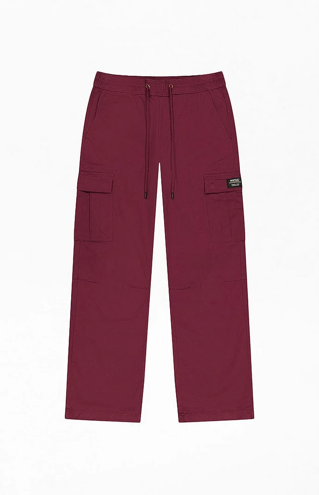 WeSC America Inc Burgundy Open Bottom Cargo Pants