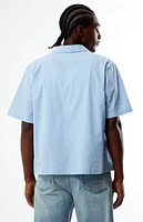 Pacsun Blue Pointelle Oversized Camp Shirt