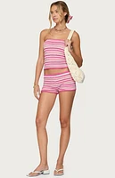 Edikted Nola Striped Textured Knit Strapless Top