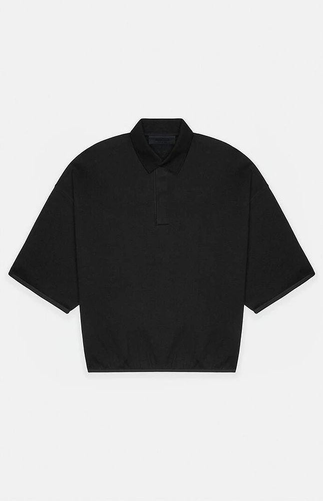 Fear of God Essentials Black 3/4 Sleeve Polo Sweatshirt