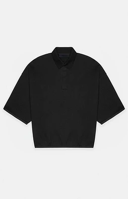 Fear of God Essentials Black 3/4 Sleeve Polo Sweatshirt