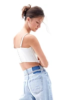 Pacsun Cali Light Indigo Rhinestone Ripped Baggy Boyfriend Jeans