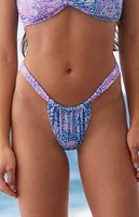 Kulani Kinis Lilac Moon Ruched Thong Bikini Bottom