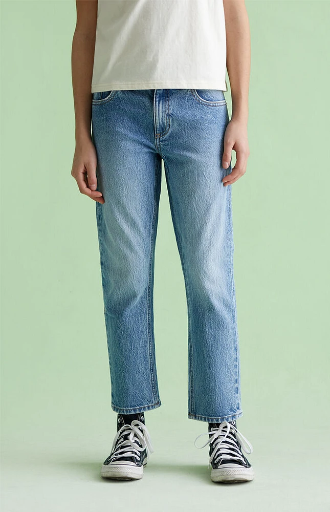 Medium Indigo Straight Leg Jeans
