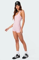 Edikted Drea Open Back Ribbed Romper