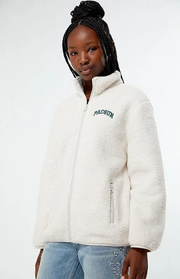 Pacsun Kids Taupe Sherpa Full Zip Shacket
