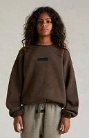 Kids Fear of God Essentials Heather Wood Crew Neck Sweatshirt