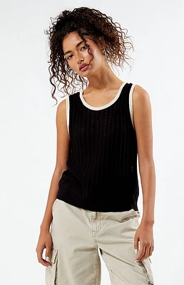 Little Lies Contrast Binding Sweater Tank Top