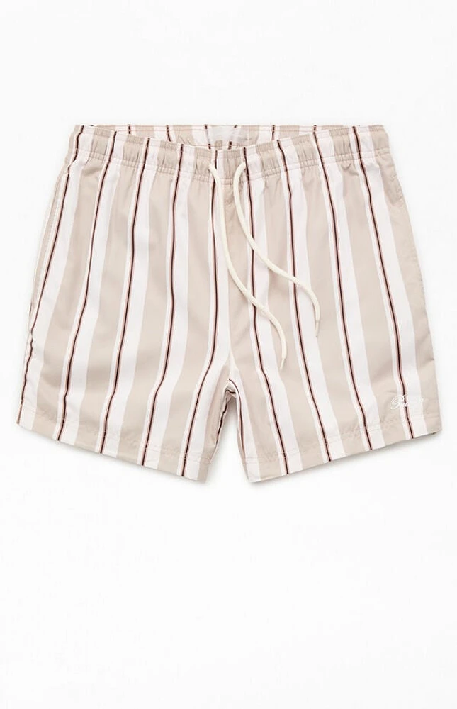Pacsun Basket Striped 5" Swim Trunks
