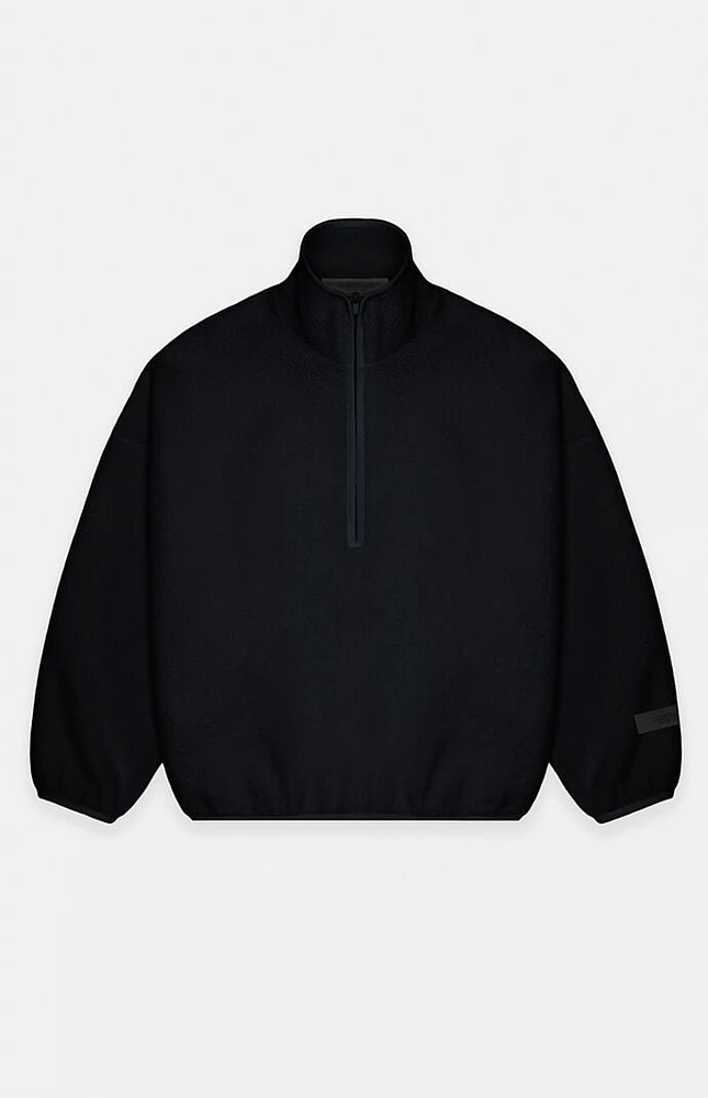 Fear of God Essentials Women's Jet Black Reverse Fleece Half Zip Mock Neck Sweatshirt