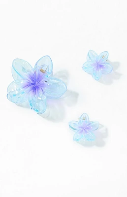 LA Hearts 3 Pack Plumeria Flower Hair Claw Clips