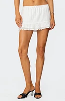 Edikted Milley Eyelet Ruffle Mini Skirt