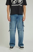 Pacsun Medium Indigo Zip Off Baggy Cargo Jeans