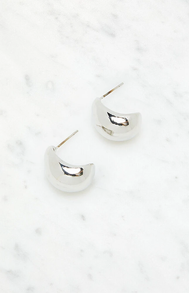LA Hearts Dome Medium Hoop Earrings