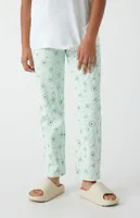 PacSun Kids Checkerboard Flower Straight Leg Jeans