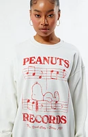 Peanuts Records NYC Notes Crew Neck Sweatshirt