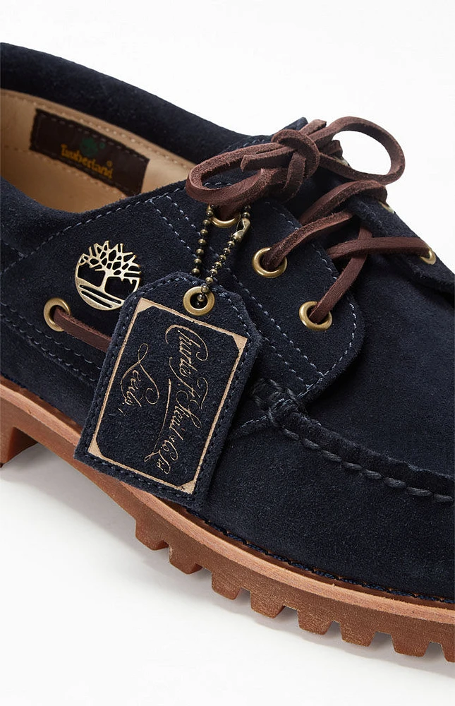 Navy Suede 3-Eye Classic Lug Boat Shoes