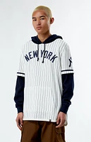 47 Brand New York Yankees '47 White Pinstripe Double Header Pullover Hoodie