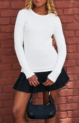 John Galt White Serena Long Sleeve Top