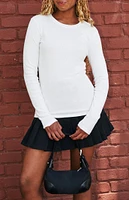 John Galt White Serena Long Sleeve Top