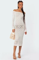Lily Crochet Off Shoulder Midi Dress