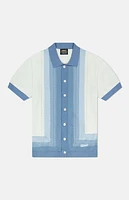 WeSC America Inc Blue Border Short Sleeve Polo Cardigan