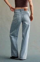 RARE DNM EDIT Tinted Light Indigo Braided High Waisted Baggy Jeans