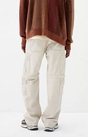 Pacsun Cream Baggy Cargo Zip-Off Jeans