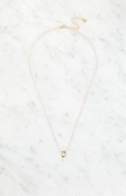 LA Hearts D Initial 14K Gold Plated Necklace
