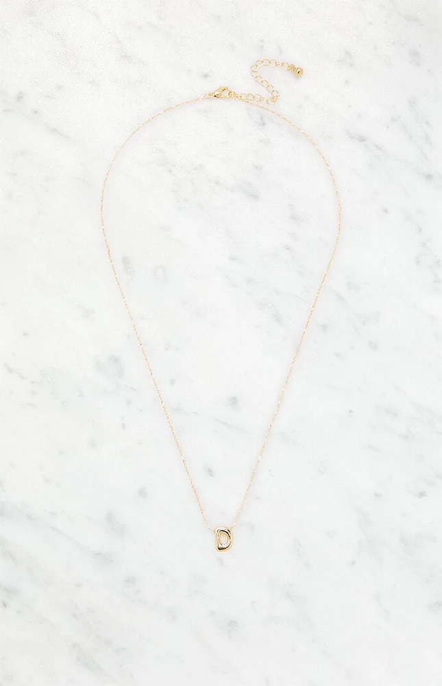 LA Hearts D Initial 14K Gold Plated Necklace