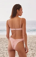 Dippin' Daisy's Pink Feyre Eyelet Underwire Bralette Bikini Top