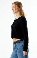 WEWOREWHAT Boxy Crew Neck Cardigan