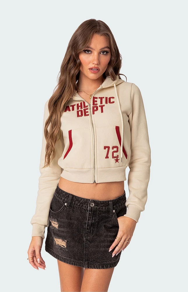 Athletic Dept Cropped Zip-Up Hoodie