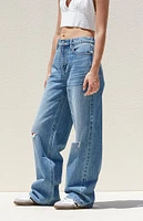 PacSun Medium Indigo Ripped Boyfriend Jeans